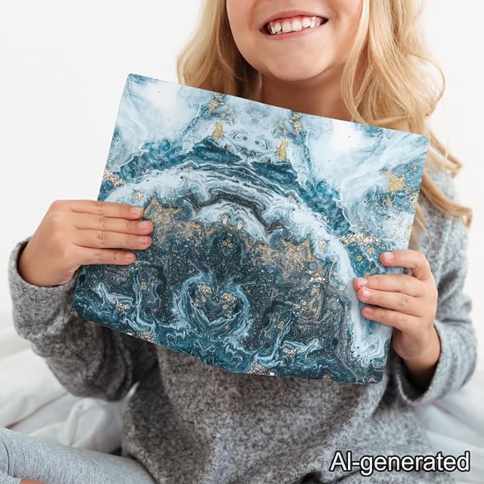 Dreaweet Blue Marble Book Covers,Stretchable Jumbo Book Sleeves for Hardcover Books Textbooks up to 9 x 11 Inches,Reusable Washable Protective Textbook Covers