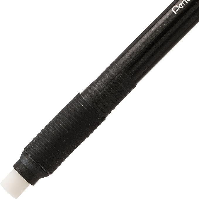 Pentel Clic Eraser Grip, Retractable Eraser, Black Barrel, Box of 12 (ZE22A)