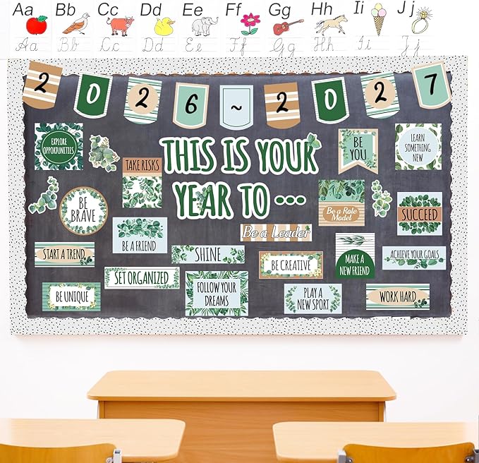 Eucalyptus Classroom Bulletin Board Decorations, This is Your Year to Bulletin Board Sets, Positive Affirmations Wall Decor for Teacher Welcome Back to School Classroom Door Wall Decors