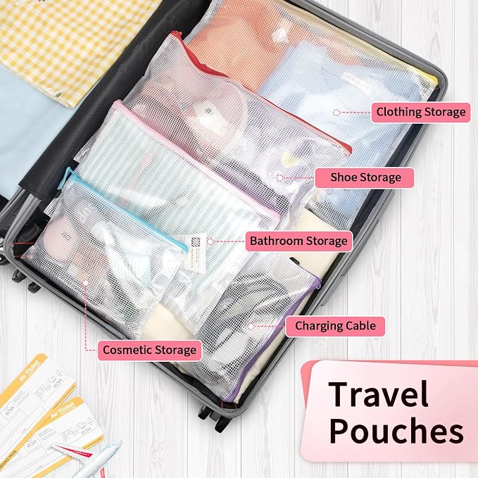 Umriox Zipper Pouch, 16.9x12.4 in (12 Colors, 12 Packs), Extra Large Zipper Bags, Waterproof Bags for Office Supplies, Puzzles, Board Game Storage & Cross Stitch Projects
