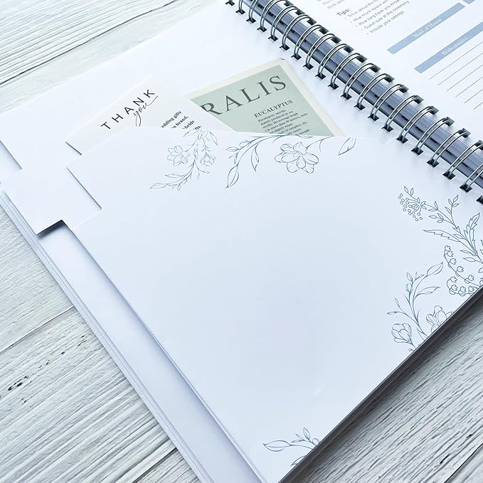 Bride Squad Wedding Planner Book and Organizer | Bridal Wedding Planner Book with Countdown Calendar & Checklists | A Thoughtful Engagement Gifts for Couples, Blue Floral