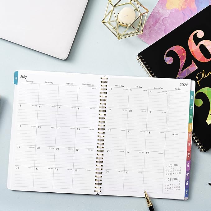 Planner 2026-2027 - Academic Planner 2026-2027 Weekly and Monthly from July 2026 to June 2027, 9" x 11" with Inner Pocket, Colorful Coated Tabs