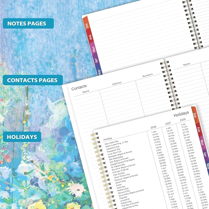 2026 Planner - 9" x 11", 2026 Planner Weekly & Monthly, JAN.2026 - DEC.2026, 2026 Calendar with Sturdy Cover, Premium Paper, Twin-wire Binding, Monthly Tabs