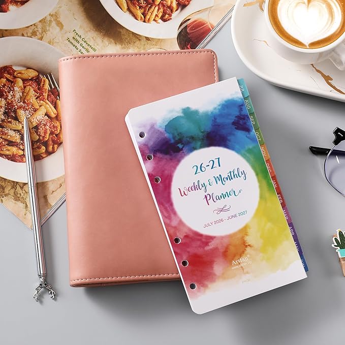 Planner Refills 2026-2027 - Planner Inserts, 2026-2027 Weekly and Monthly Calendar from Jul. 2026 - Jun. 2027, 3.75 x 6.75 inch, 6 Holes