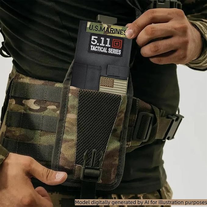 OCP Military Notebook Cover, Tactical Notebook Cover for Men, 5.5"X 7.5" OCP Green Book Protective Covers Oxford Cloth for Protecting Notes, Book (Black)