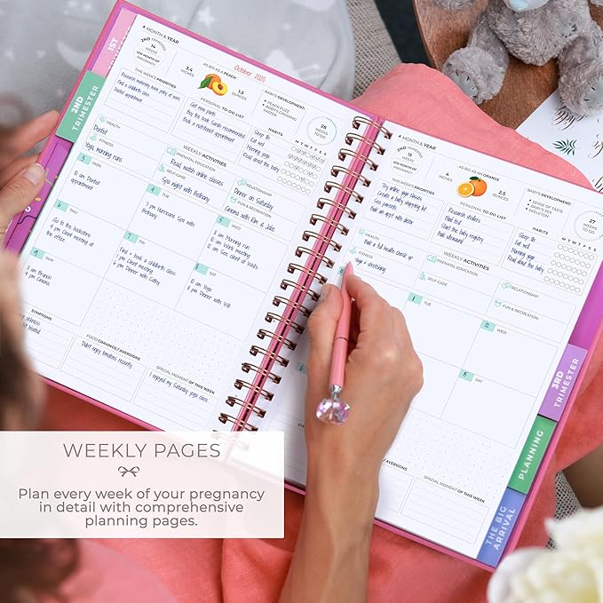 Clever Fox Pregnancy Journal & Memory Book - Pregnancy Planner & Notebook for Expecting Moms – Baby Keepsake, First Time Moms Gift (Violet Blossom, 9" x 10.5")