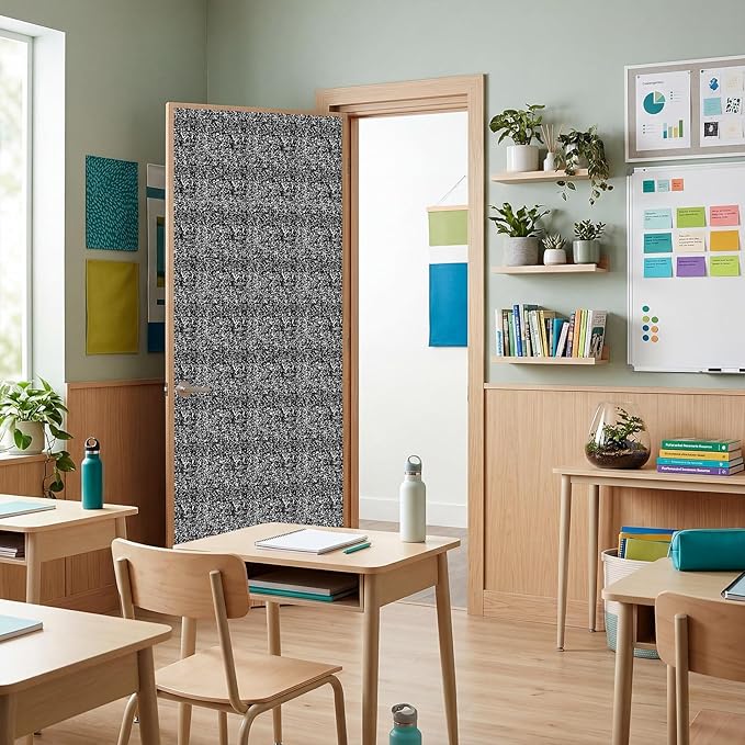 Hahafelt 1 Pack 47 x 108 Inch Fabric Bulletin Board Roll Waterproof Non Woven Classroom Background Decoration Resistant Bulletin Board for Back to School Wall Decor DIY Craft (Composition Notebook)