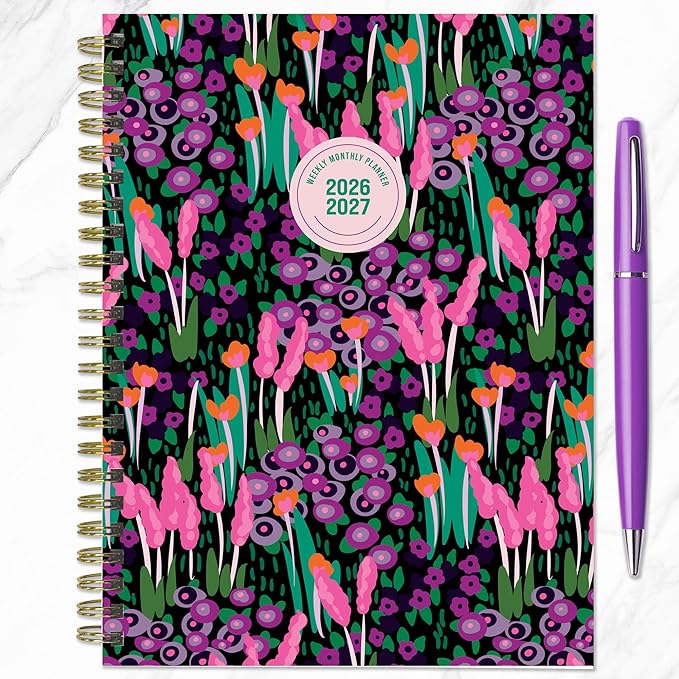 TF Publishing July 2026 - June 2027 Buds & Blooms Medium Weekly Monthly Planner - 12 Month Academic Planner 2026-2027 with Durable Cover, Thick Uncoated Paper and Planning Stickers - 6.5 x 8 in