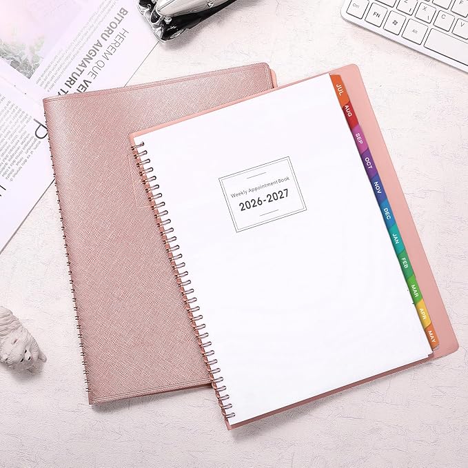Appointment Book 2026-2027 - JUL 2026 - JUN 2027, 8.4" x 10.6" Weekly Appointment Book 2026-2027, 15-Minute Interval Hourly Planner, Flexible Soft Cover