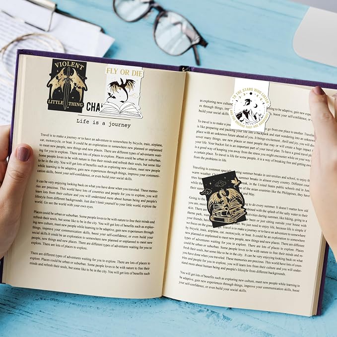 Dragon Magnetic Bookmark Gift - 8 PCs Fantasy Cool Unique Funny Book Mark Magnets Page Markers for Reading Women Men Kids Novel Fans Book Lovers Students Birthday Graduation School