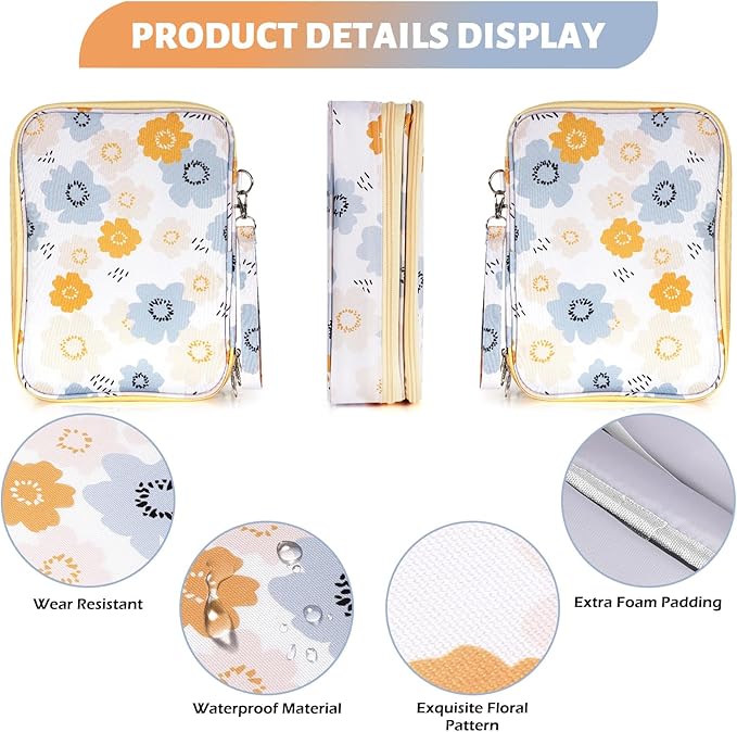 Bible Bag for Girls Organizer - Dual Zipper Compartments with 7 Pen Slots for Church Bible Study, Christian Gift for Teen (Floral-Petal)