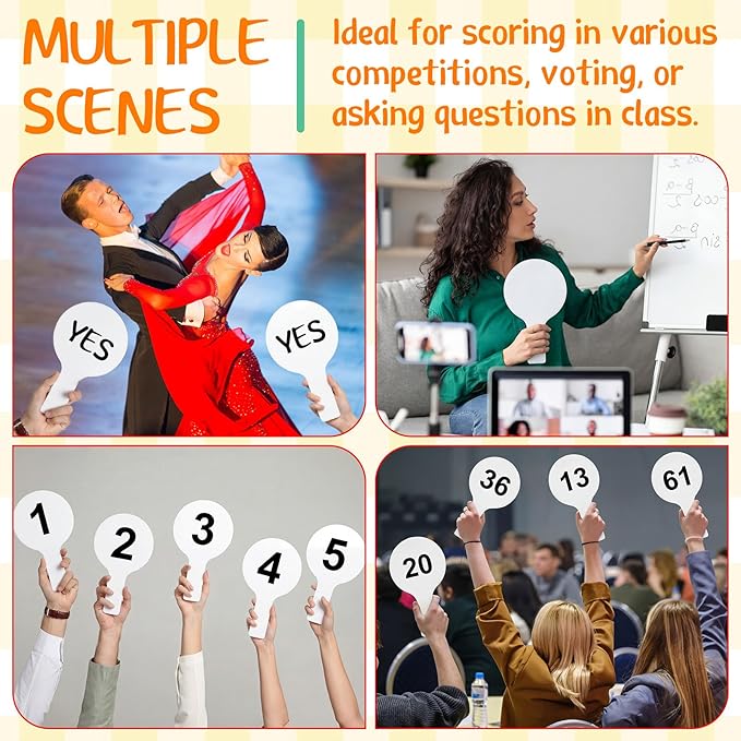 Containlol 8 Pcs Mini Dry Erase Answer Paddles Acrylic Answer Board Double-Sided Response Paddles Quick Response Board with Handle for Teaching Office Games Home