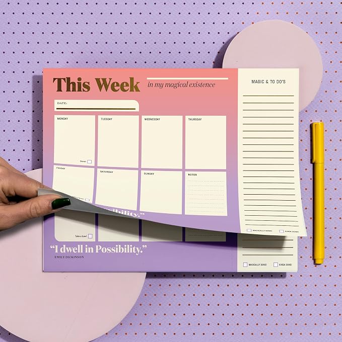 Knock Knock This Week In My Magical Existence: Inner-Truth Weekly Desktop Pad & Undated Planner for Weekly Productivity, 11 x 8.5-Inches