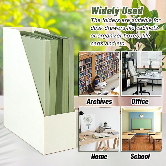 Whaline Sage Green File Folders Letter Size 12 Packs 3 Colors Gradient Green File Pockets with 1/3 Cut Tab for Home Office Classroom Supplies, 8.9 x 11.6 Inch