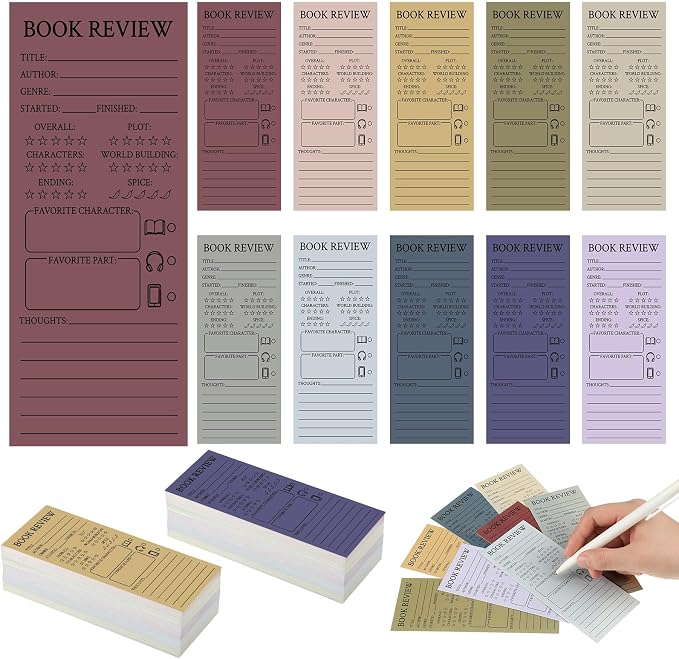 240 Pcs Back to School Teacher Gifts Colorful Book Review Bookmarks Bookclub Gifts Reading Page Cards for Book Lovers Women Students First Day of School Party Supplies(Simple,Morandi)