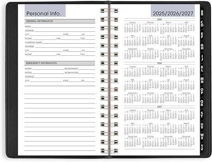 AT-A-GLANCE 2026 Planner, Weekly, 3-1/2 x 6", Pocket Size, Hourly, DayMinder, Black (G2500026)