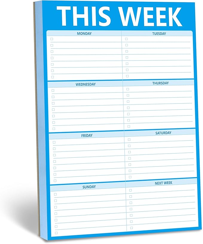90 Pages Weekly Planner List Note Pad to Do List with Magnet Mountings for Fridge Locker (6" x 9")