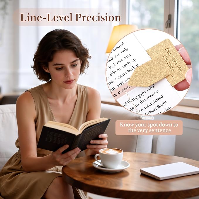 Leather Bookmark for Reading Women, Dont LET ME DIE HERE Bookmarks, Index Book Marks for Book Lovers, 6 Pcs Light Color Set