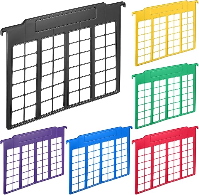 Watersay 6 Pack File and Folder Dividers 11 x 6 Inches Hanging Filing Cabinet Dividers Plastic Folder Organizer Insertable File Separators Office Filing Supplies for Organization (Multicolor)