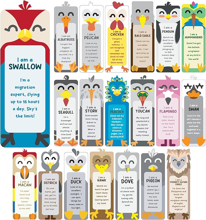 100 Pack Bookmarks for Kids – Bulk Bookmarks for Reading with Animal Fun Facts – Back to School Gifts for Student, Classroom, Teacher Prizes