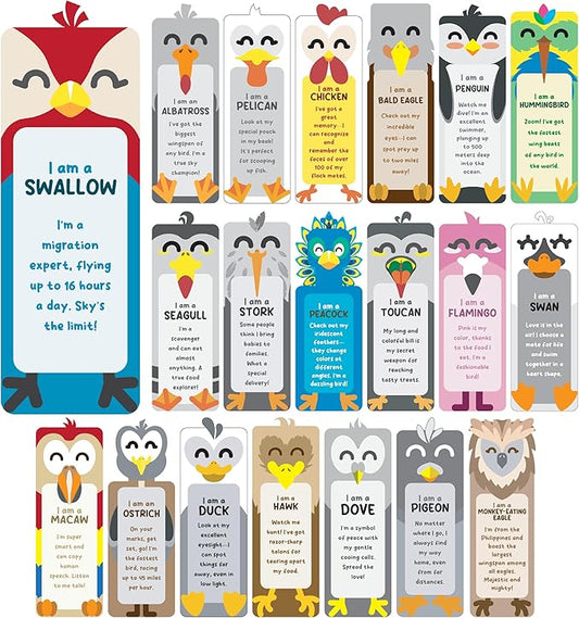 100 Pack Bookmarks for Kids – Bulk Bookmarks for Reading with Animal Fun Facts – Back to School Gifts for Student, Classroom, Teacher Prizes