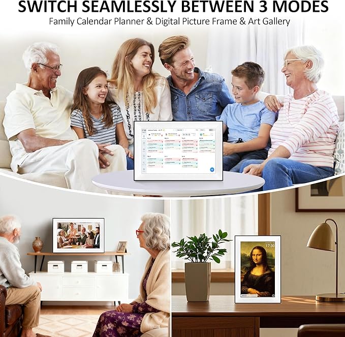 10.1" Digital Desk 2026 Electronic Calendar Planner,Voice Message Feature,Touchscreen Interactive Display for Family Schedules, Achievement Rewards, Meal Planning,Digital Picture Frame,Smart Clock, Gifts