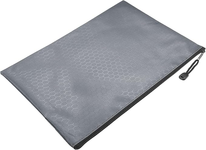 PATIKIL Waterproof Zipper File Bags, 10 Pack A4 Size Document Pocket Storage Organizer Pouch for Travel Office Supply, Gray
