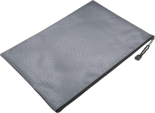 PATIKIL Waterproof Zipper File Bags, 10 Pack A4 Size Document Pocket Storage Organizer Pouch for Travel Office Supply, Gray