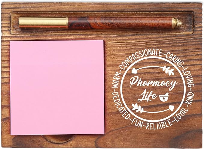 Pharmacy Life Sticky Note Holder, Appreciation Gifts for Pharmacists, Pharmacy Technicians, Healthcare Workers Graduation Retirement Desk Organizer EDP151