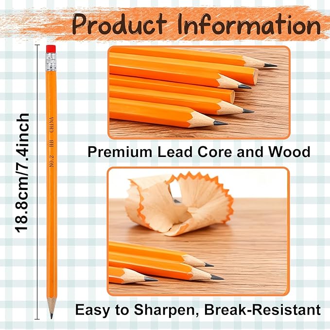 320 Pack #2 HB Pencils Bulk, Yellow Pencils with Erasers, Pre-sharpened Graphite Pencil, No.2 Wood Pencils Bulk for Writing Drawing Sketching Office Supplies
