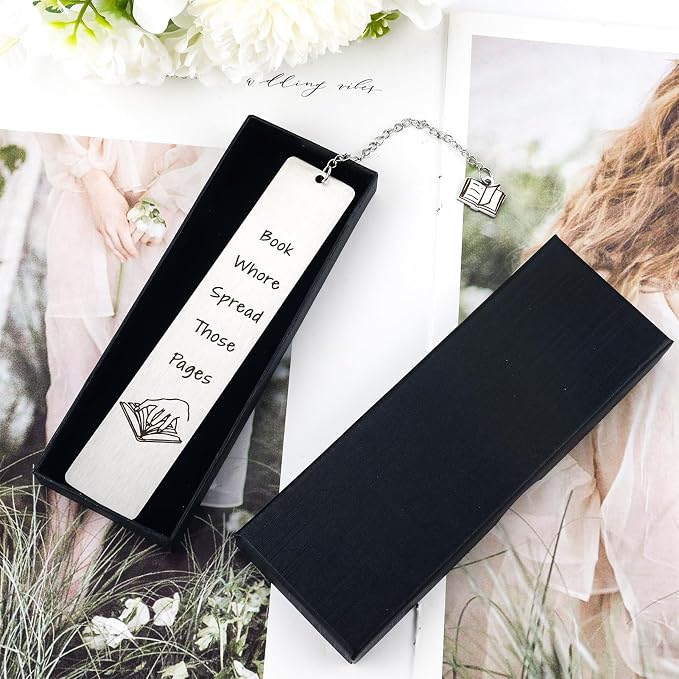 Funny Bookmarks for Women Men Book Lover Gifts Spread Those Pages Metal Bookmark Graduation Gift Book Club Friendship Birthday Gift for Her Him Coworker Christmas Stocking Stuffers