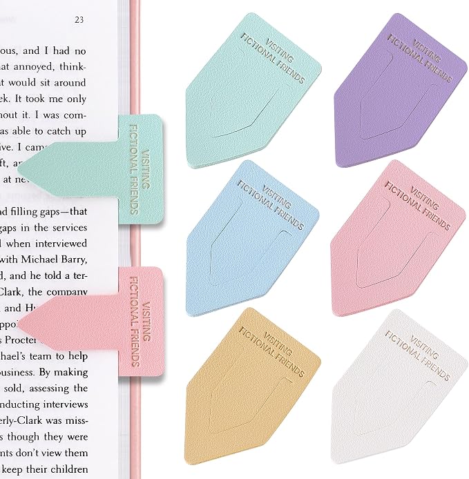 Leather Bookmark for Reading Women, Visiting Fictional Friends Bookmarks, Index Book Marks for Book Lovers, 6 Pcs Light Color Set