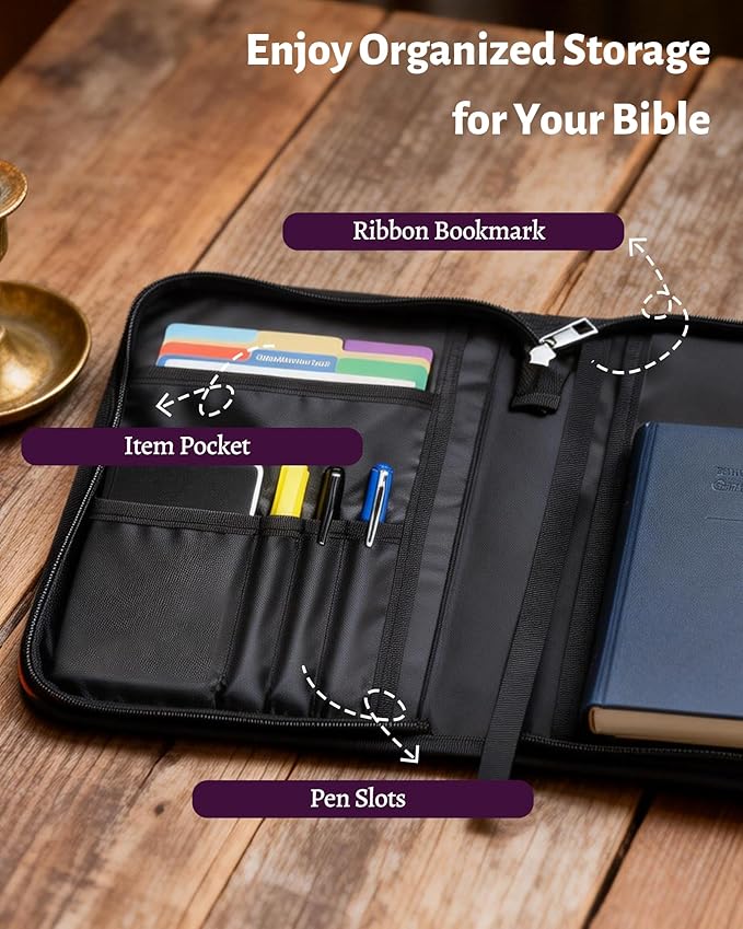 Personalized Bible Covers, Custom Leather Bible Cover Case with Initial Name, Personalized Bible Carrying Case for Women, Custom Bible Bag for Men, Christian Gifts for Daughter Wife
