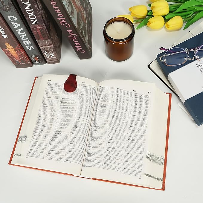 3PCS Magnetic Leather Bookmarks with Gift Box, Vintage Handmade Book Marks for Reading, Leather Magnetic Page Clips for Women Men Book Lovers, Teacher Appreciation Birthday Christmas Gifts