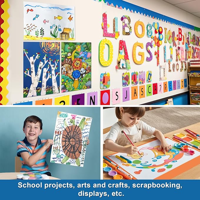 18 Pcs 12" x 18" Poster Board White Poster Board Paper Bulk 250 GSM Thickness Vision Boards Smart PosterBoard for Drawing School Arts Craft Projects Presentations Scrapbooking Blank Graphic Display