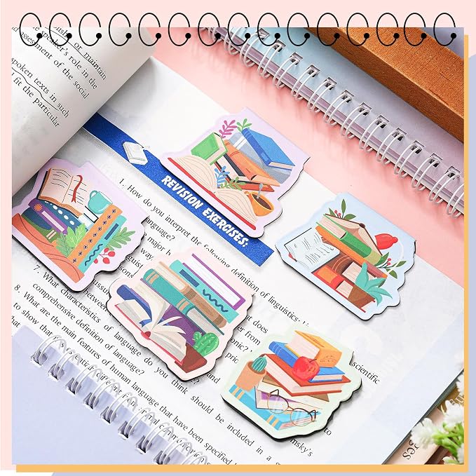 Skyygemm 30 Pcs Bookish Magnetic Bookmarks Book Lover Gifts Cute Page Markers for Librarian Bookish Book Club Lover Gifts Markers Accessories