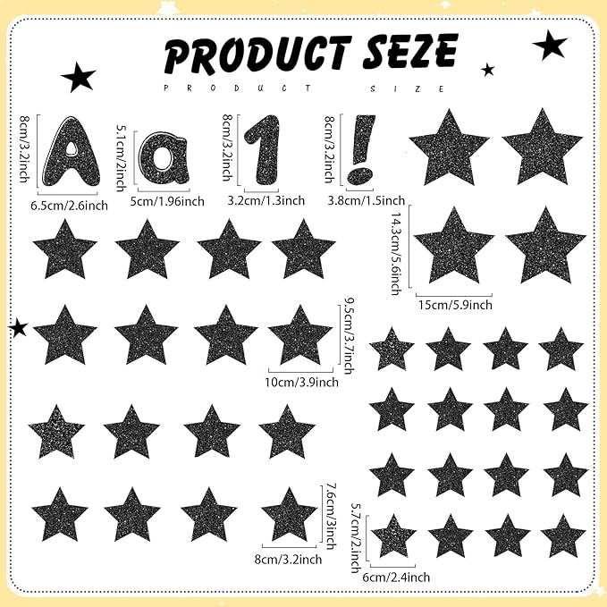 Kosiz Black Glitter Bulletin Board Decoration Set 118 ft Scalloped Winter Bulletin Board Borders Classroom Poster Border Trim with 257 Pcs Letter Number Symbol Cutout for School Christmas Decor