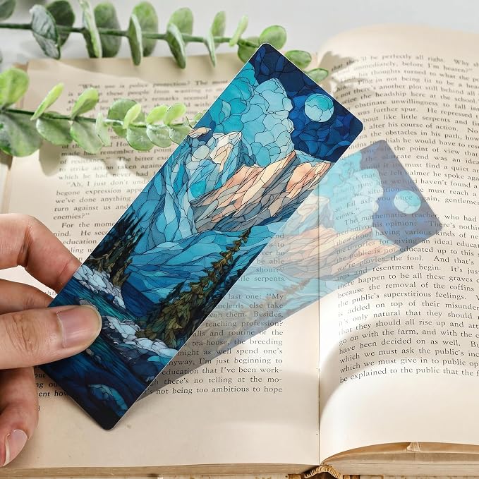 Fantasy Seasons Bookmark Gifts - 10 Pcs Pretty Stained Glass Art Bookmarks for Women Men Book Lovers Students Aesthetic Page Marks School Reading Accessories Bookish Birthday Graduation Gift