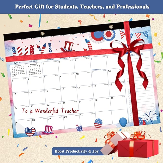 2026–2027 Desk Calendar – 18-Month US Holidays Theme Desk & Wall Calendar, Large 17"x12" Monthly Planner, Cute Aesthetic Organizer, Perfect Christmas & Holiday Gift for Teachers, Moms, and Coworkers