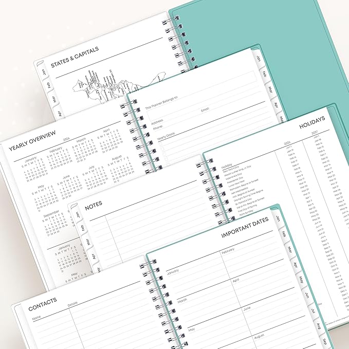 Blue Sky 2026 Weekly and Monthly Planner Calendar, January 2026 - December 2026, 5" x 8", Flexible Frosted Cover, Laminated Tabs, Durable Twin Wire Binding, Chloe