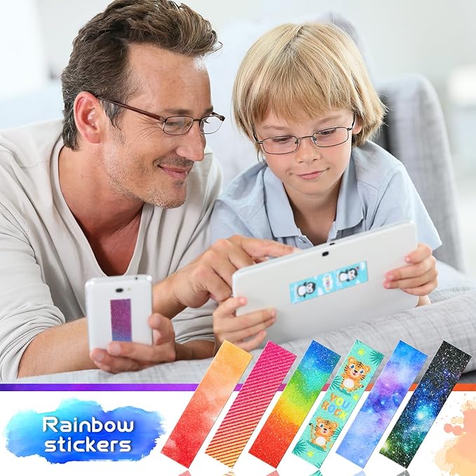 Gersoniel 72 Pcs Anxiety Sensory Stickers Calm Stickers Adhesive Textured Mental Health Strips Mindfulness Fidget Decals Stress Anxiety Relief Items for Desk Therapy Office Counselor(Mixed)