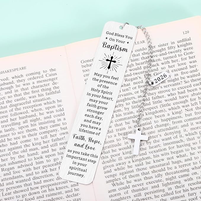 Adult Baptism Gifts for Women Men, Bulk Catholic Baptism Gifts for Teen Girls Boys, Cross Baptism Bookmark, Easter Basket Stuffers,First Communion Gift for Teens,Christening Confirmation Gift for Kids