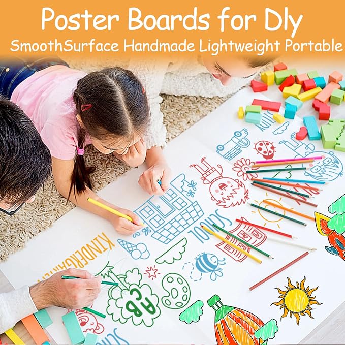 10 Pack Trifold Poster Board Bulk, 36" X 48" White Presentation Display Board, Large Tri Fold Poster Corrugated Cardboard for Displaying Photo, Science Fair, School Project, Event and Competition