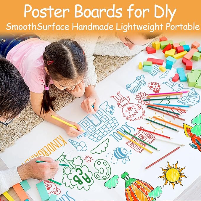 10 Pack Trifold Poster Board Bulk, 36" X 48" White Presentation Display Board, Large Tri Fold Poster Corrugated Cardboard for Displaying Photo, Science Fair, School Project, Event and Competition