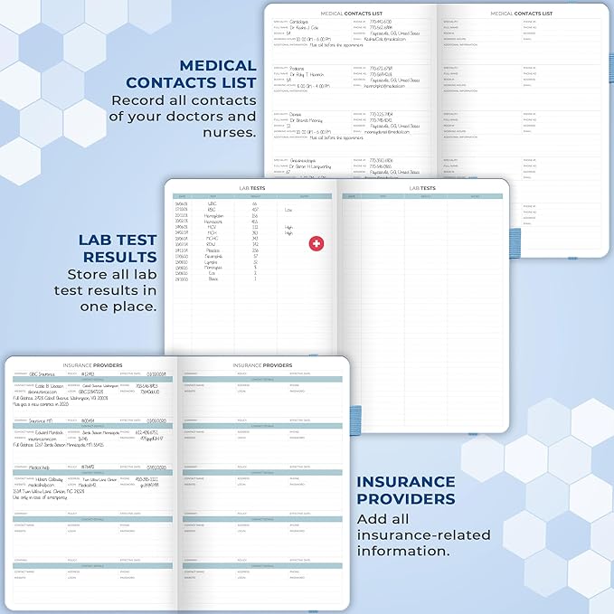 Clever Fox Large Medical Planner 12-Month – Medical Notebook, Health Diary, Wellness Journal to Track Health – 12 Months, 7x10.5″ (Light Blue)