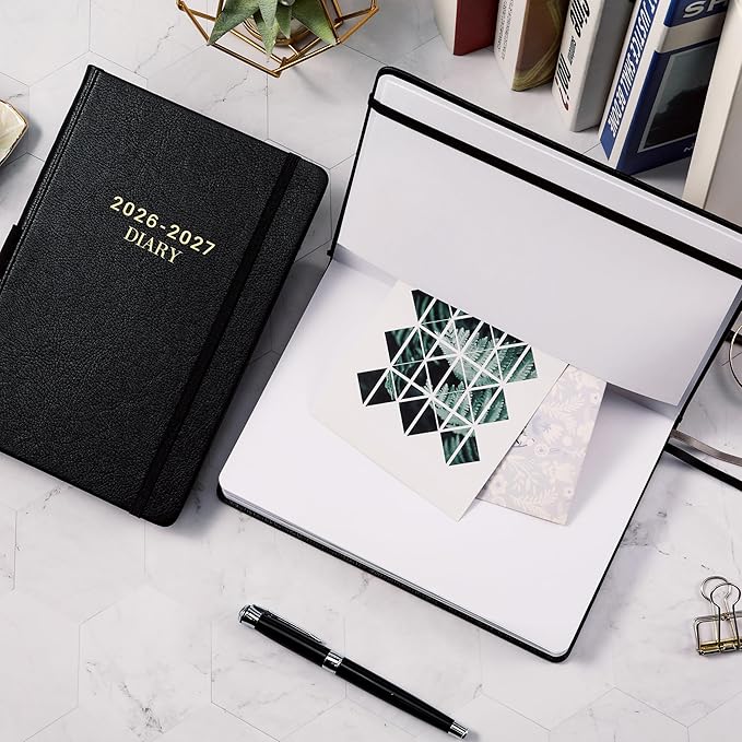 Daily Planner 2026-2027 - Diary 2026-2027, Appointment Book with Tabs, Pen Loop, Bookmarks, Inner Pocket, July 2026 to June 2027, 5.75" x 8.25"