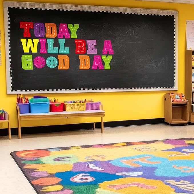136 Pcs 12 in Extra Large Bulletin Board Letter Big Alphabet Letter Cutout Sticker Punctuation with Adhesive Dot Colorful Poster Classroom Decor for Wall Back School Preschool Kindergarten