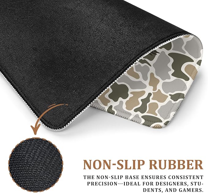 Mallard Duck Camo Mouse Pad, Duck Hunting Hunter Gifts, Camo Wildlife Animal Mouse Pad for Home Office Computer Gaming Desk Essentials, 9.5x7.9 Inch
