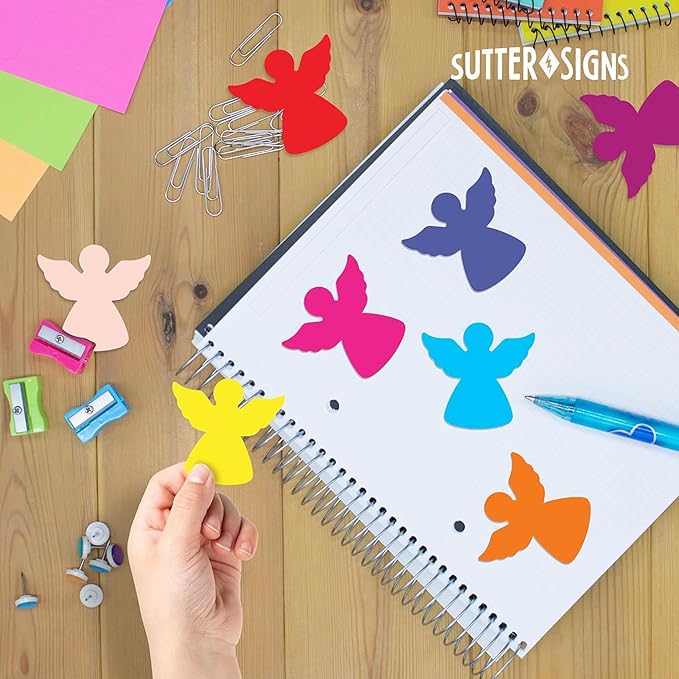 Paper Angel Cutouts 108pcs | Cut Out Shapes for Bulletin Board, Classroom, Decorations, Crafts