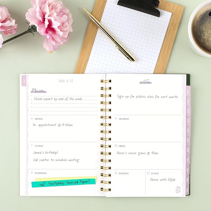 Cambridge Planner 2026-2027 Weekly & Monthly Academic 12-Month July-June, 5-1/2" x 8-1/2", Cherrywood Lane, Cosmo Garden (CL17-200A)